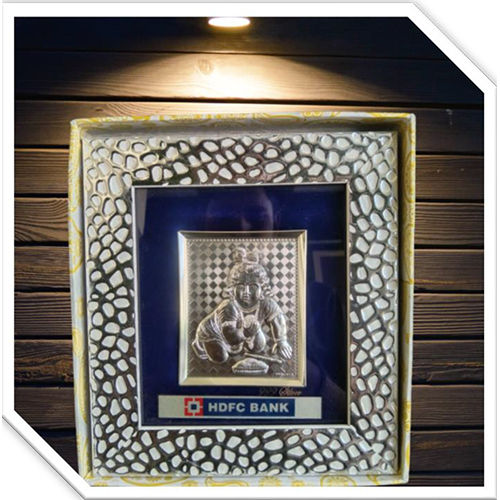 Gopal Krishna Photo Frame Silver Plated - Shape: Rectangle