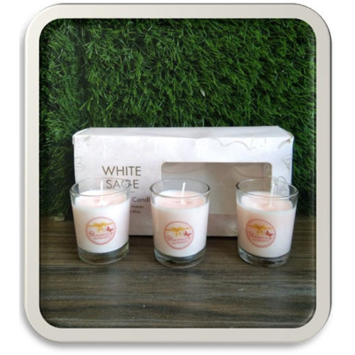 Set Of 3 Small Candles - Color: Light Pink