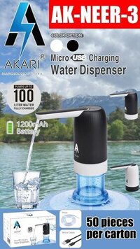 Portable Water Dispenser - Plastic Material, Multicolour Design | USB Electric Charging, Automatic Off Switch, Ideal for Home and Outdoor Use