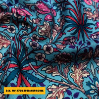 Sky Blue base Color Floral Digital Printed fabric