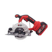 Cordless Circular Saw - Durable Abs & Metal, Compact Size, Red & Black | Powerful Motor For Efficient Cutting Across Wood, Metal & Plastic