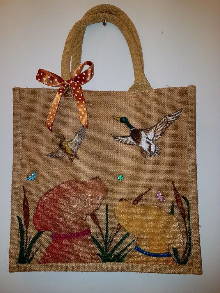 Custom Printed Logo Eco-Friendly Jute Burlap Fabric Handled Shopping Bags Reusable and for Gifts