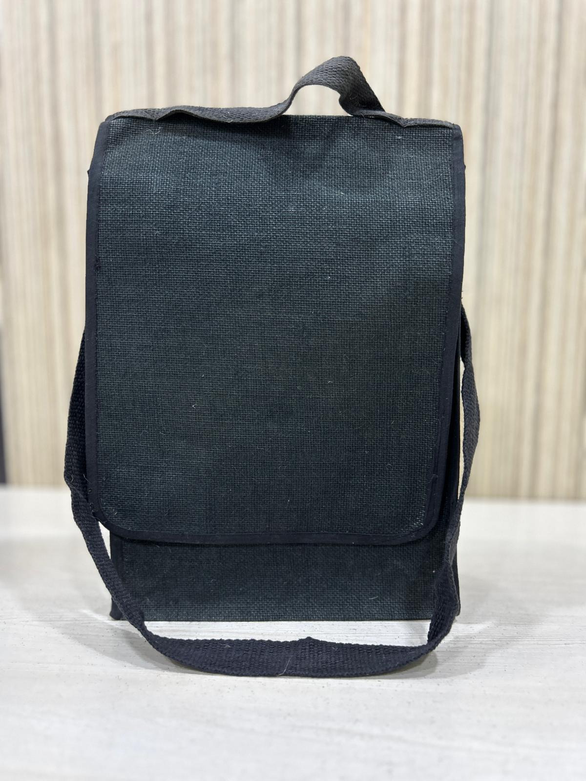 Stylish Black Jute Laptop Backpack for Conference Use