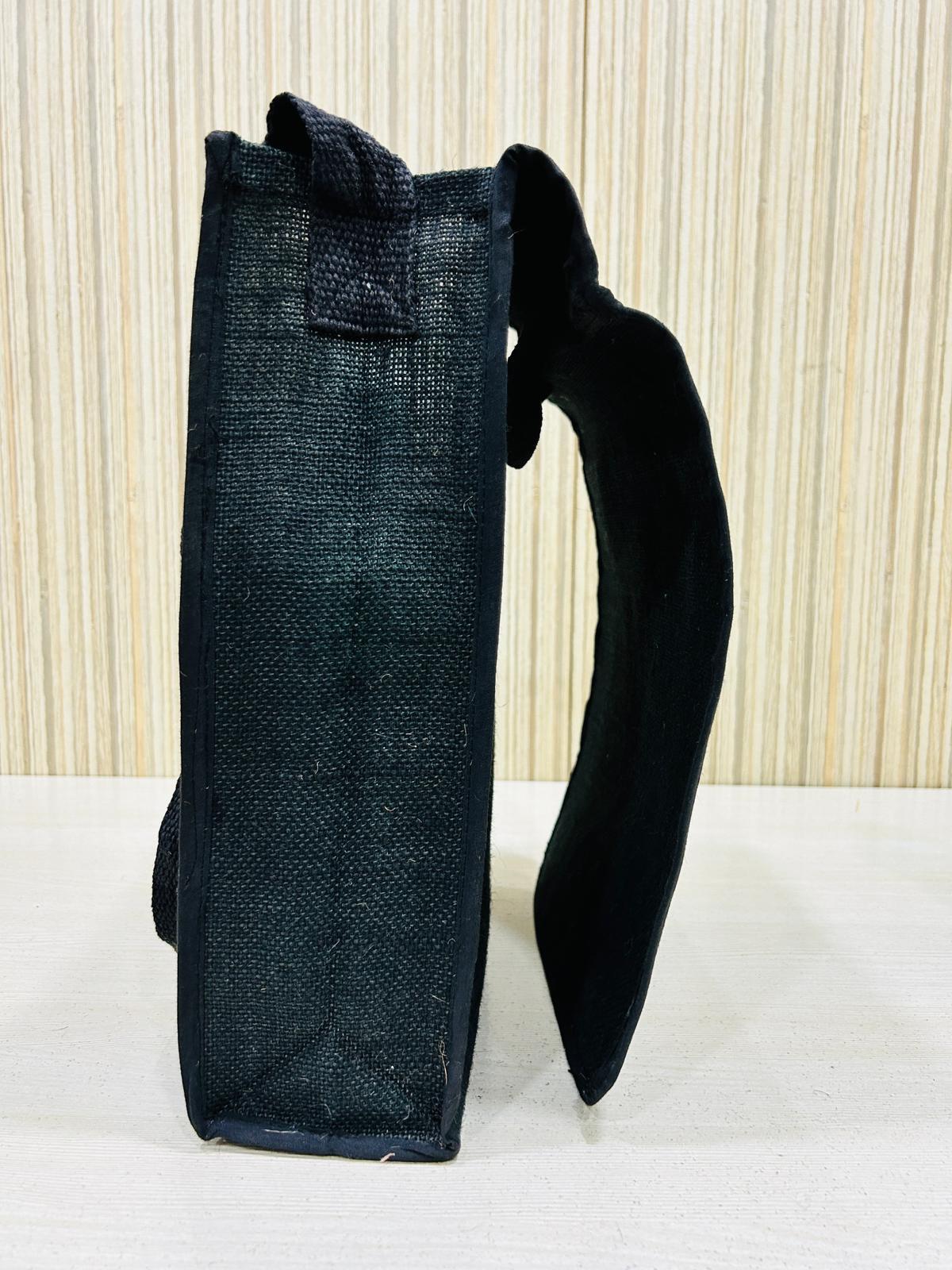 Stylish Black Jute Laptop Backpack for Conference Use
