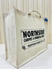 Eco-friendly and Durable Plain White Canvas Shopping Bag With Thick White Unique Rope