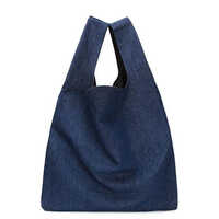 Denim Bags - Various Sizes Available, Blue Plain Design With Durable Handles