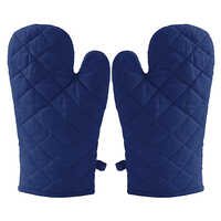 Cotton Oven Mitt - High-quality Cotton, Quick-dry Feature, Elegant Blue Color, Versatile Usage For Baking And Grilling