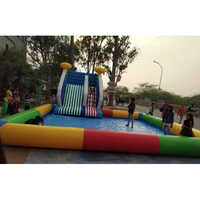 Inflatable Pool With Slide - Dimension (l*w*h): 18 X 12 Foot (ft)
