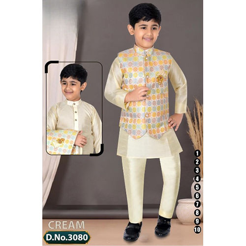 Cream Color Baby Boys Kurta Pant - Ethnic Region: Indian