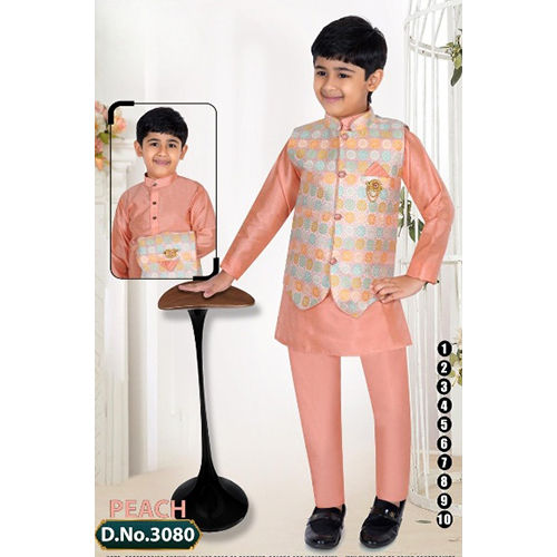 Peach Color Baby Boys Kurta Pant - Ethnic Region: Indian