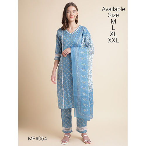 Sky Blue Ladies Casual Wear Salwar Kameez - Ethnic Region: Indian