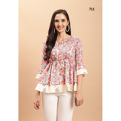 Ladies Casual Short Kurti - Feature: Washable