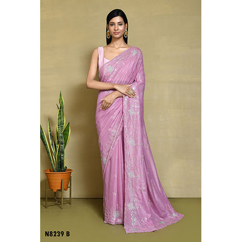 Ladies Party Wear Saree - Color: Lavender