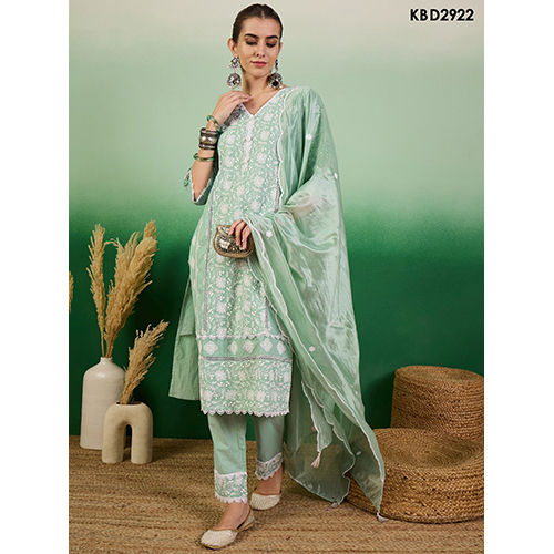 Ladies Sea Green Pink Suit - Ethnic Region: Indian