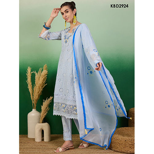 Ladies Sky Blue Pink Suit - Ethnic Region: Indian