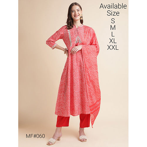 Ladies Printed Cotton Party Wear Suit - Full Sleeves, Ethnic Indian Style with Elegant Paint Design