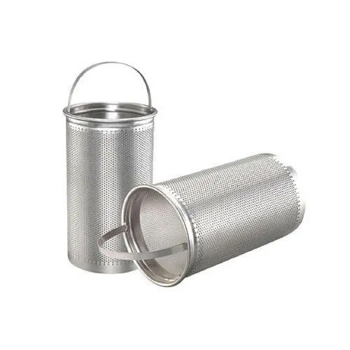 Stainless Steel Basket Strainer - Color: Silver