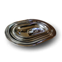 STAINLESS STEEL OVAL SERVING TRAY