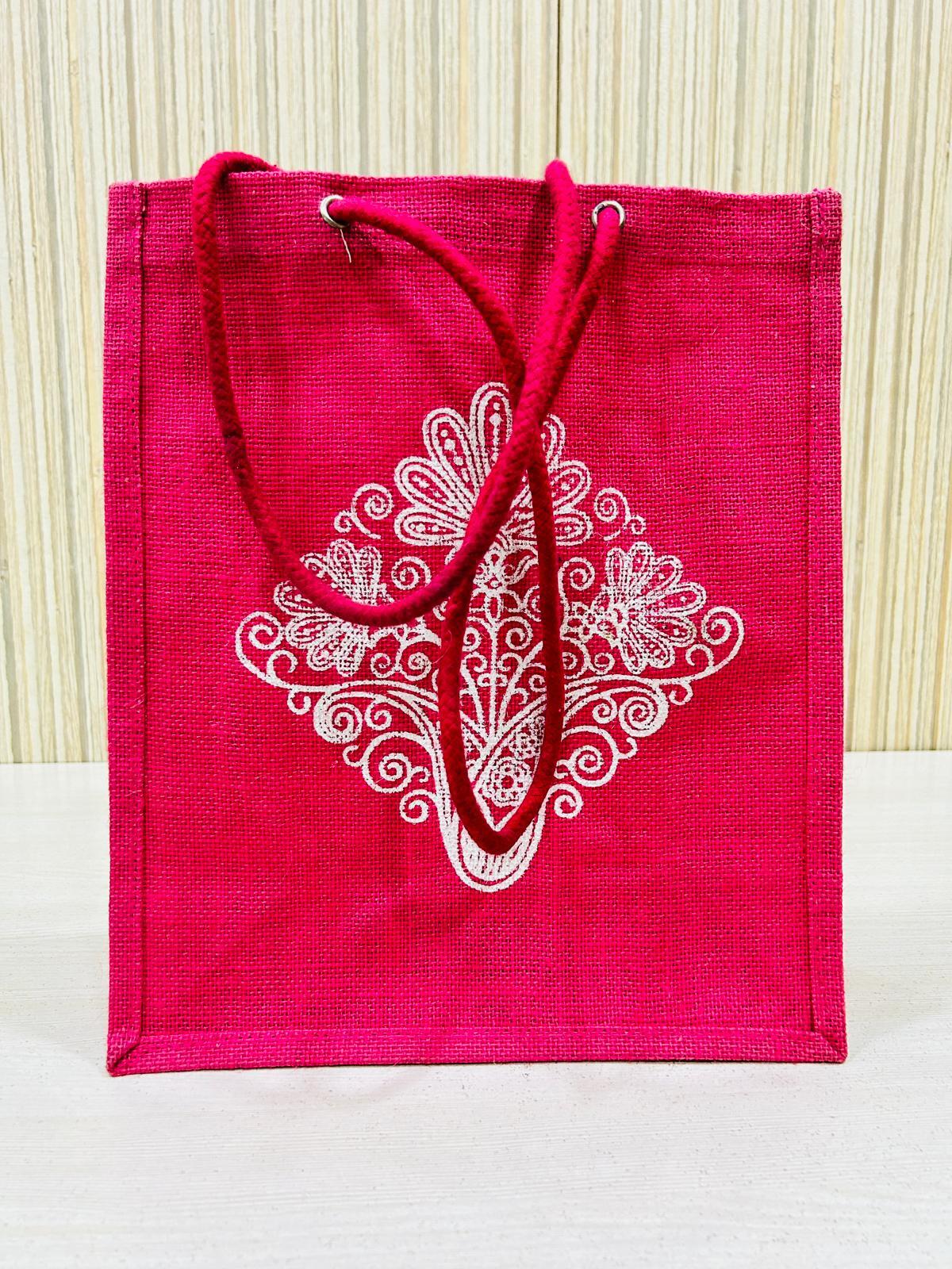 Reusable Logo Durable Laminated  100% Jute Tote Bag for Gift  With Long Cotton handle