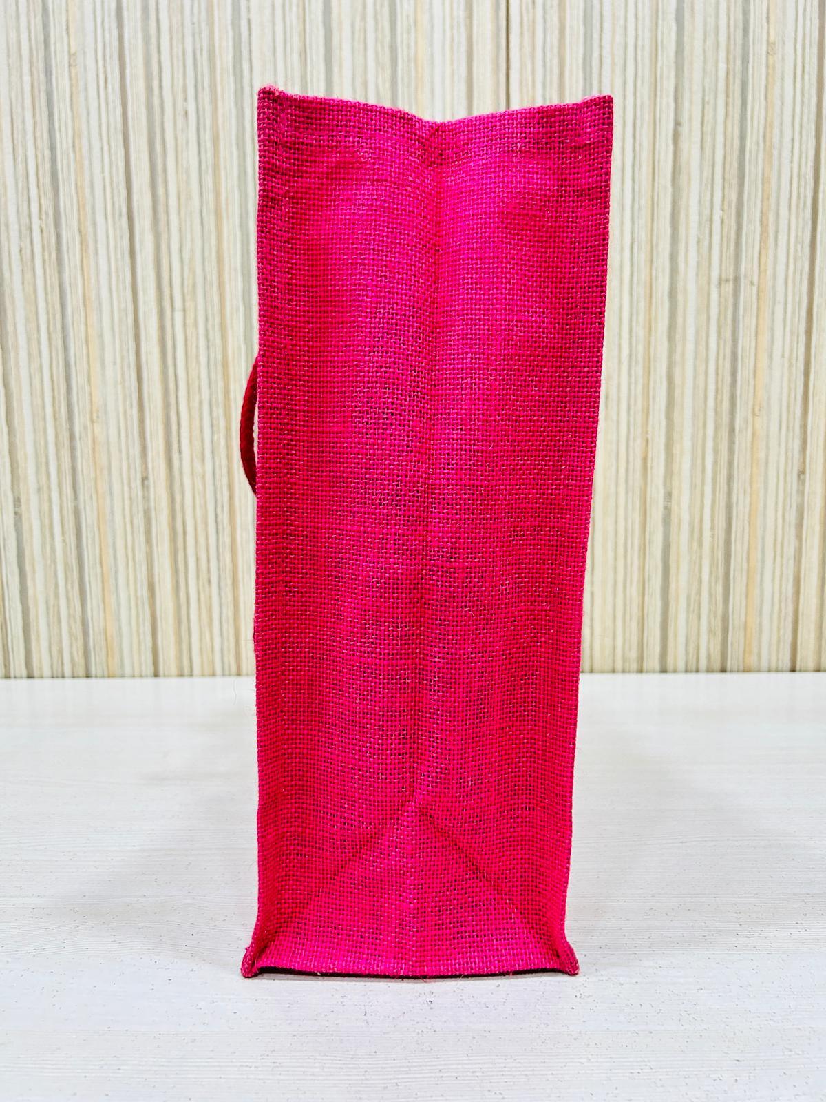 Durable Laminated  100% Jute Tote Bag for Gift  With Long Cotton handle