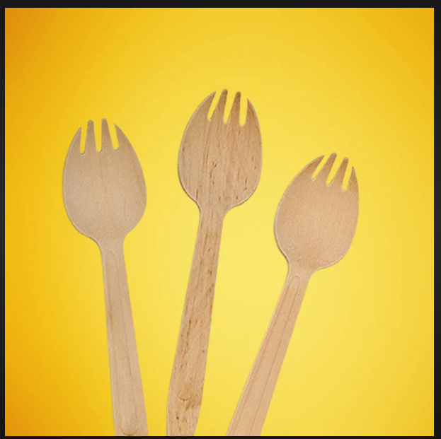 Wooden Spork - 140 mm Length | Eco-Friendly, Lightweight, Versatile for Eating and Serving
