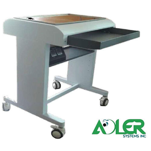 Aspiration Trolley - GI with Powder Coated Finish, 780L x 500D x 840H mm | Mobile Oocyte Retrieval Trolley with Heated Tabletop, Adjustable Shelves, and Lockable Soft Moving Wheels