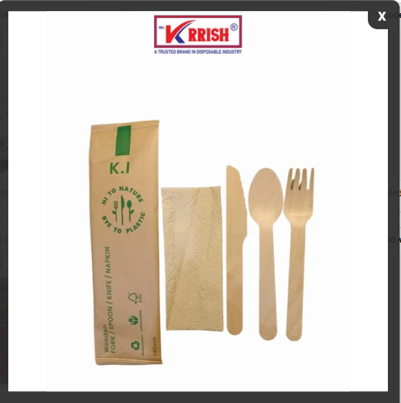 Wooden Knives, Fork, Spoon Set - Natural Wood Finish | Includes Stylish Napkins For Elegant Dining Experience