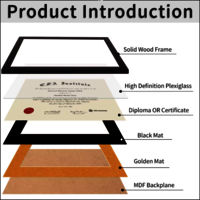 High Quality Fiber Certificate frame Brown Document picture frame 8x12 11x14