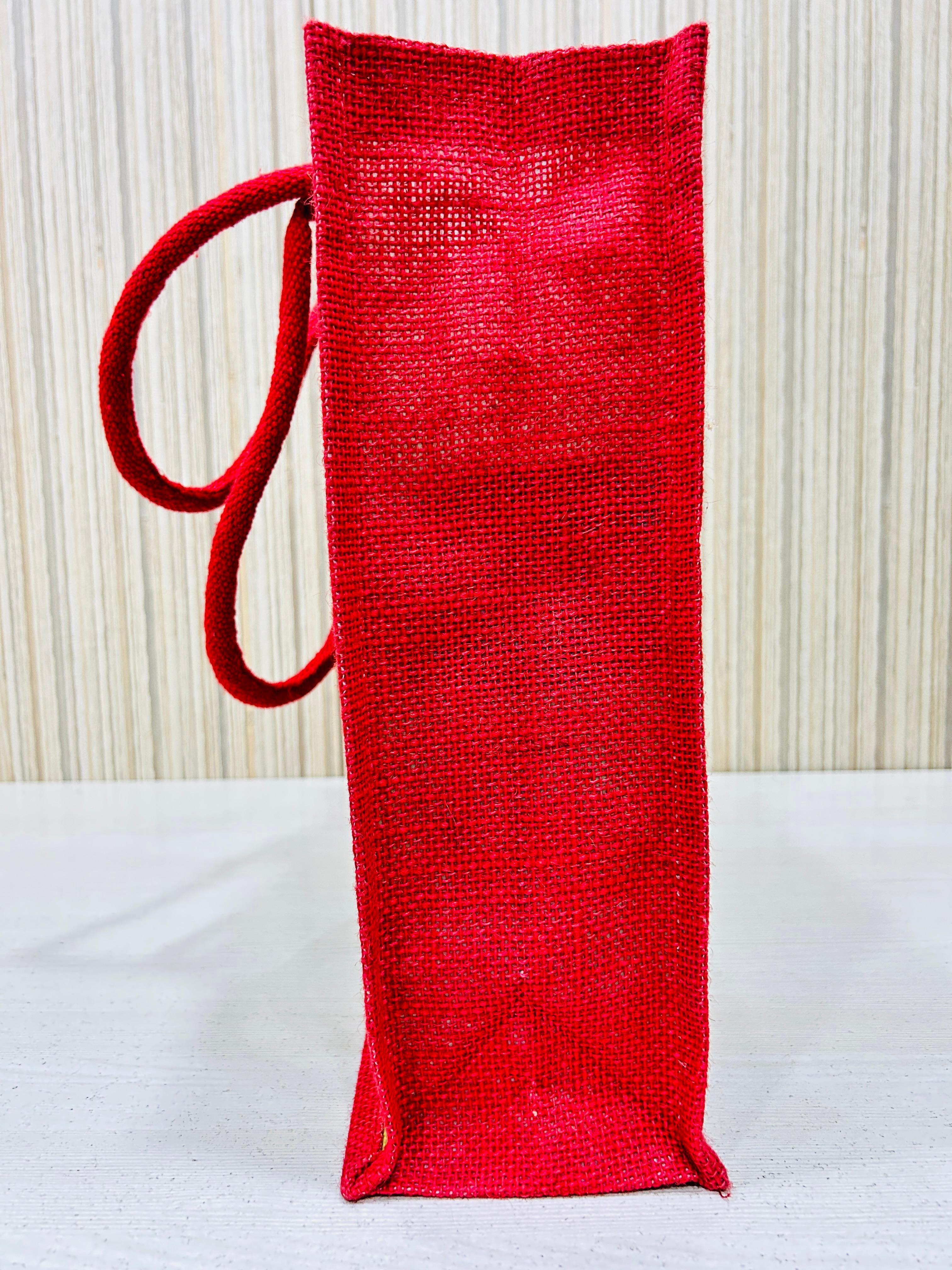 Jute Grocery Jute Bag Dotted Print With Zipper Lock And Cotton Web Handles