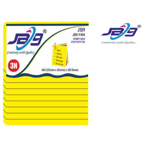 JB9-Y404 Prompt Neon Yellow Stickey Note Pad