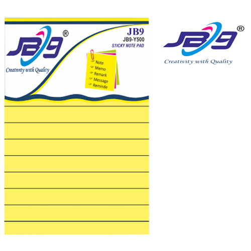 JB9-Y500 Yellow Sticky Note Pad