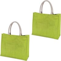 Eco-friendly Jute Bag With Cotton Webbing Handle - Medium Size, Multi Color | Custom Logo, Hand Made, Ideal For Outdoor Shopping, Grocery Use
