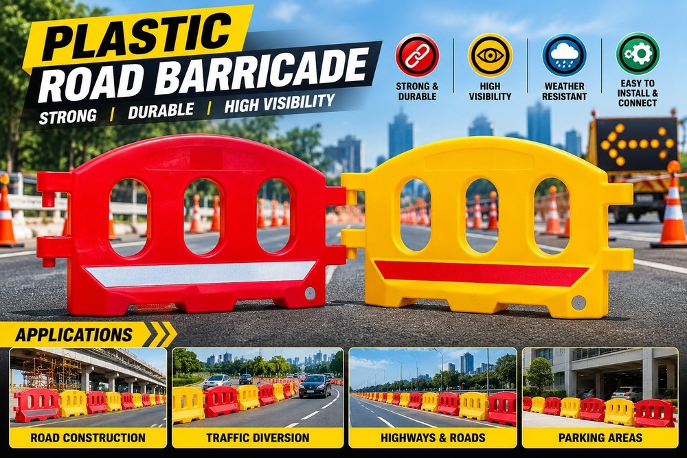 Nilkamal Traffic Barricades - Color: Red