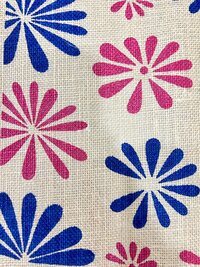 100% Natural Jute Fabric Flower Printed Product