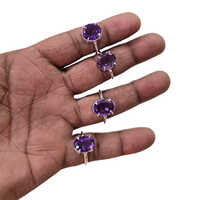 Amethyst Gems Stone Ring - Shape: Cushion