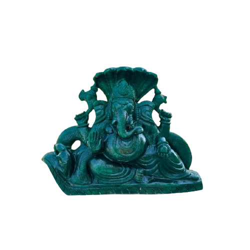 Green Ganesh Statues - High-Quality Stone, Various Sizes Available | Modern Art Style, Polished Finish, Durable & Easy to Clean