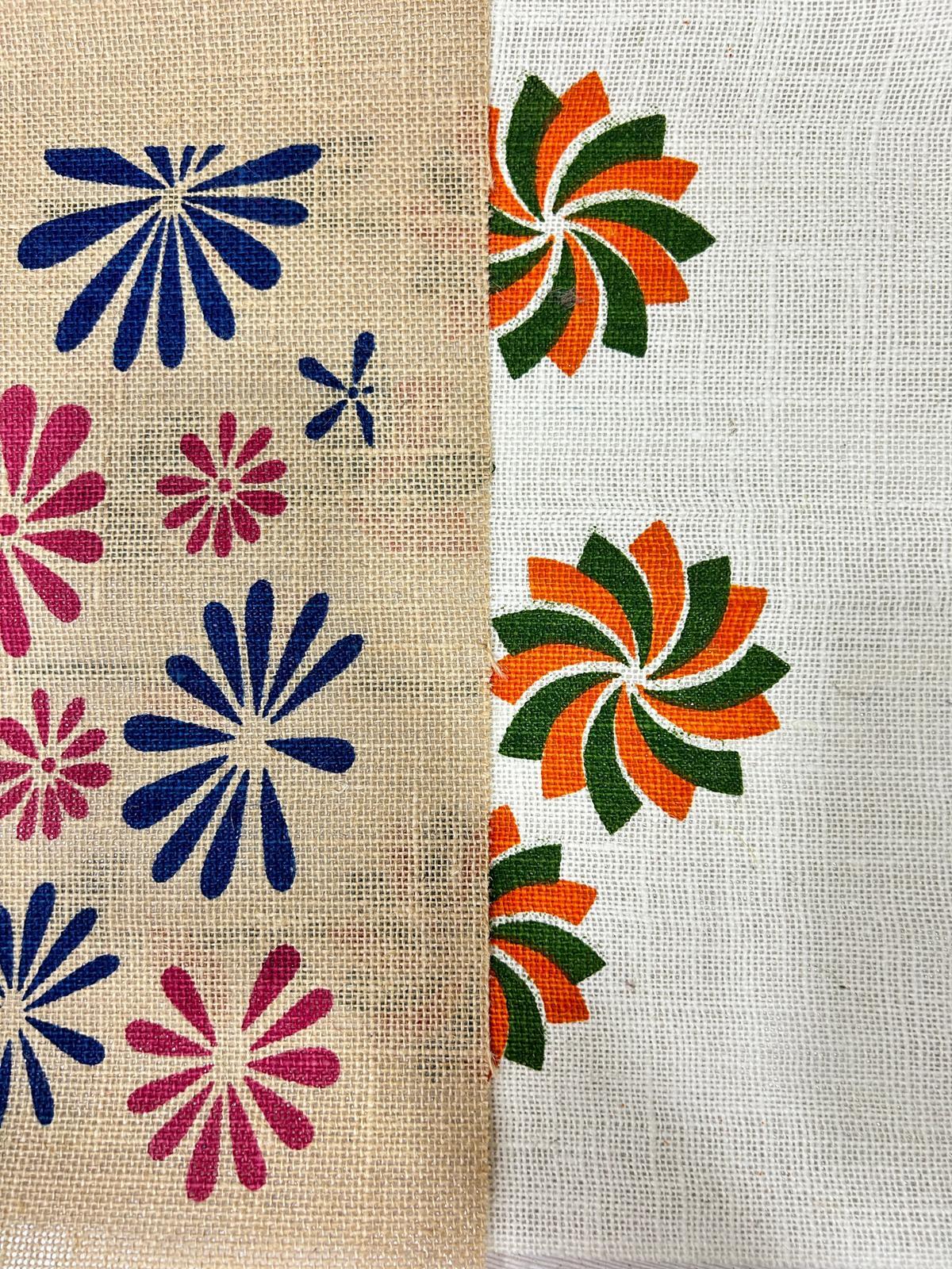 Printed Jute Fabric for Home Furnishing Handicraft and Hand Bag Usage