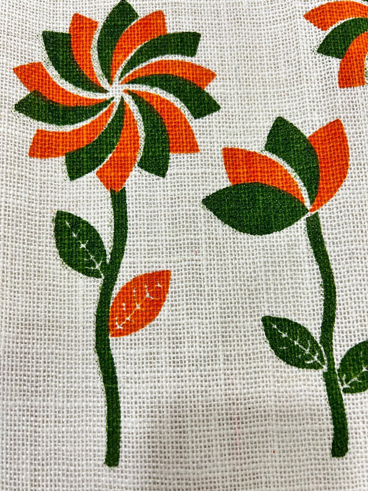 Printed Jute Fabric for Home Furnishing Handicraft and Hand Bag Usage