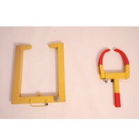 Car Wheel Lock - Steel Material, 3 Kilograms Weight | Yellow & Red Color, 3 Keys Included, Ideal For Traffic Police Usage