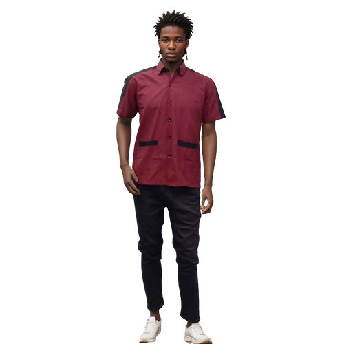 Helper Dress Maroon Shirt With Black Bottoms