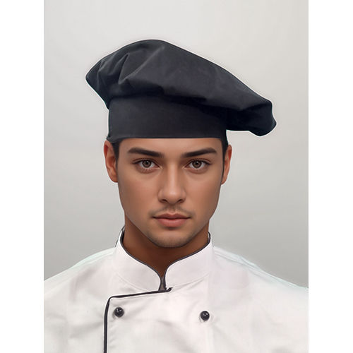 Chef Black Round Cap - Gender: Unisex