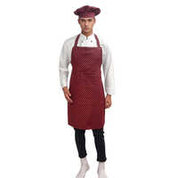 Kitchen Apron & Cap Red Black Checks - Cotton Material, Stylish Western Design | Ideal Hotel Uniform With Eye-catching Checks Pattern