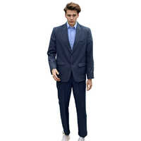 Mens Navy Blue Blazer - High-quality Polyester, Plus Size Range Available | Breathable, Washable, Classic Plain Design