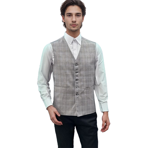 V Neck Jacket Beidge Checks