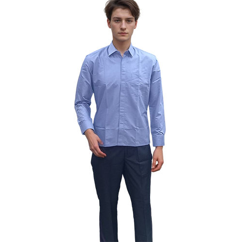 Mens Light Blue Shirt - Feature: Washable