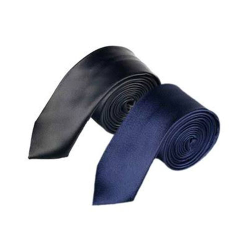 Satin Tie Black and Navy Blue