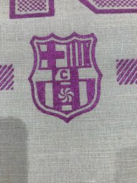 Eco-Friendly Jute Cotton Blend Fabric with Glitter Print Eco-Conscious Clothing Material