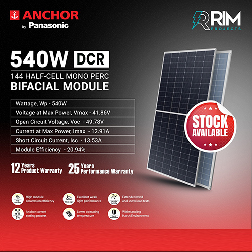 540w DCR Bifacial Module