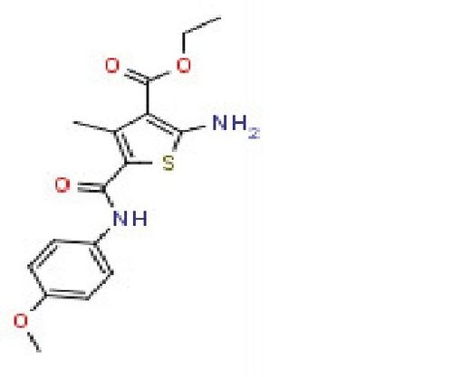 2-Amino-5-(4-methoxy-phenylcarbamoyl)-4-methyl-thiophene-3-carboxylic acid ethyl ester