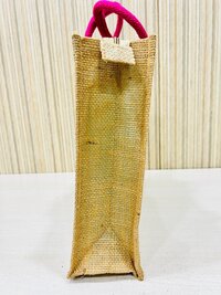 Jute Shopping Bag With Go Green Printed With Cotton Webing Rope Handles